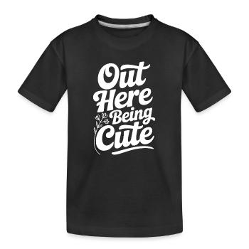 Hier draußen süß sein - Kinder Premium Bio T-Shirt - Schwarz - Vorne