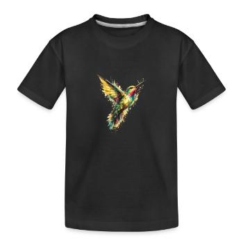Colibri de géométrie sauvage - T-shirt bio Premium Enfant - noir - Devant