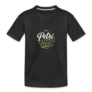 Petri Heil – Vintage Angel Shirt Fischer Angler - Kinder Premium Bio T-Shirt - Schwarz - Vorne