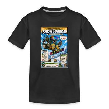 Der Snowboarder – nur noch ein Trick - Kinder Premium Bio T-Shirt - Schwarz - Vorne