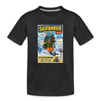 Der Skifahrer – nur noch eine Abfahrt - Kinder Premium Bio T-Shirt - Schwarz - Vorne