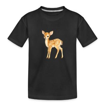 Faon avec motif de cœur - T-shirt bio Premium Enfant - noir - Devant
