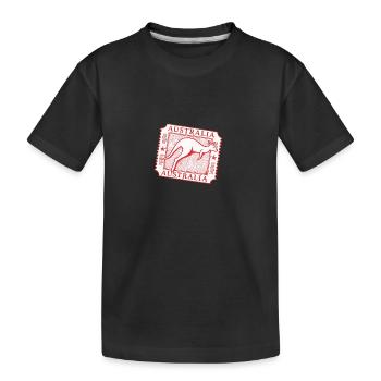 Australische Känguru-Briefmarkenkunst - Kinder Premium Bio T-Shirt - Schwarz - Vorne