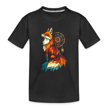 Fox Dream Catcher - Kids' Premium Organic T-Shirt - black - Front