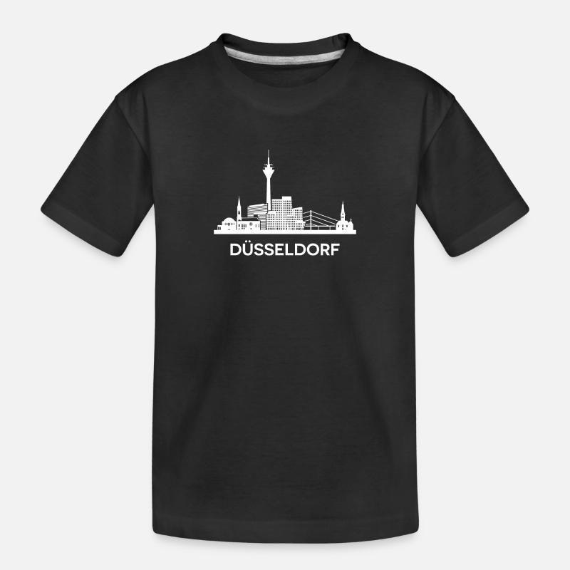 Düsseldorf, weiß - Kinder Premium Bio T-Shirt - Schwarz