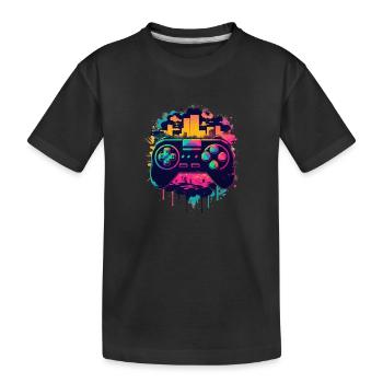 Gaming Console - Kids' Premium Organic T-Shirt - black - Front