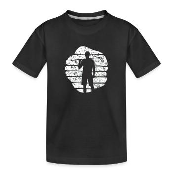 Floorball Unihockey FLOORBALL-Legende Floorballer - Kinder Premium Bio T-Shirt - Schwarz - Vorne