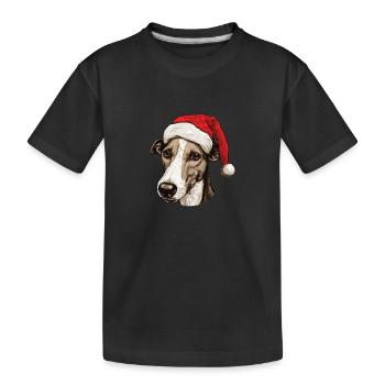 Greyhound Dog Head Christmas Christmas - Kids' Premium Organic T-Shirt - black - Front