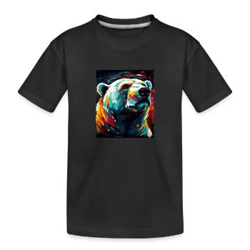 Portrait d’ours polaire Ours polaire - T-shirt bio Premium Enfant - noir - Devant