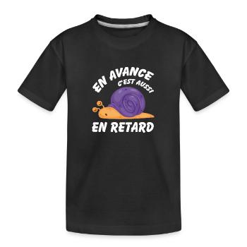 En avance c'est aussi en retard - T-shirt bio Premium Enfant - noir - Devant