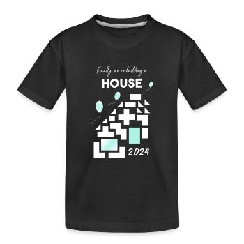 Construire une maison maison - T-shirt bio Premium Enfant - noir - Devant