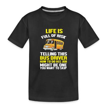 School Bus Driver School Bus - Kids' Premium Organic T-Shirt - black - Front