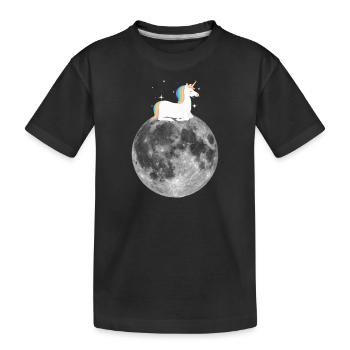 Mignon Licorne Lune Idée Cadeau Best-seller - T-shirt bio Premium Enfant - noir - Devant