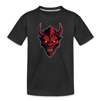Teufel Monster Biest Bestie Engel Hölle Dämon - Kinder Premium Bio T-Shirt - Schwarz - Vorne