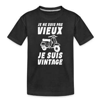 Je ne suis pas vieux - Je suis vintage - Mobylette - T-shirt bio Premium Enfant - noir - Devant