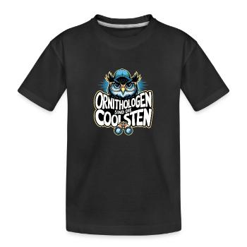 Ornithologen sind die Coolsten lustige Eule - Kinder Premium Bio T-Shirt - Schwarz - Vorne