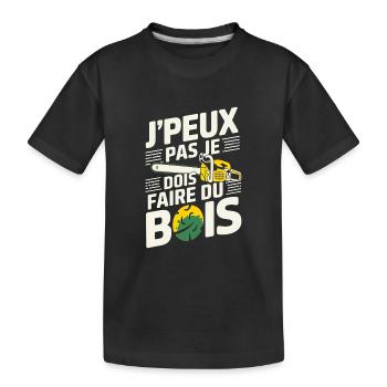 I have to make wood - Kids' Premium Organic T-Shirt - black - Front