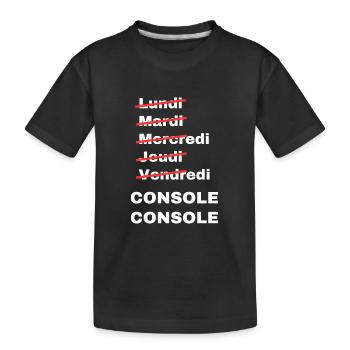 week-end console - T-shirt bio Premium Enfant - noir - Devant