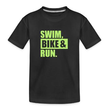 Swim bike run - T-shirt bio Premium Enfant - noir - Devant