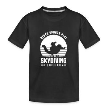Idées cadeaux de parachutisme | Parachutiste Sport Skydive - T-shirt bio Premium Enfant - noir - Devant