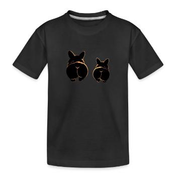 Zwei Corgis mit süßen Hintern - Kinder Premium Bio T-Shirt - Schwarz - Vorne
