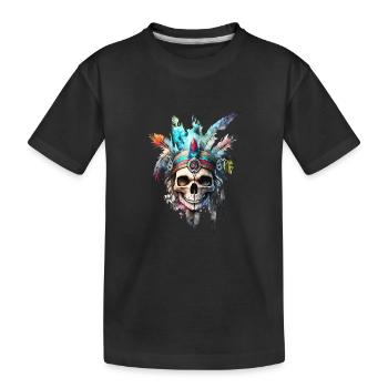 Crâne de sorcière - T-shirt bio Premium Enfant - noir - Devant