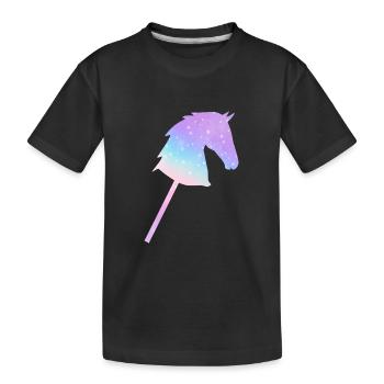 Hobby Horse Girl Hobbyhorsing Steckenpferd Mädchen - Kinder Premium Bio T-Shirt - Schwarz - Vorne