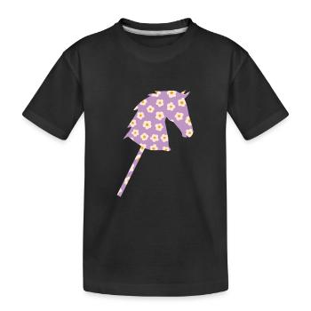 Hobby Horse Girl Hobbyhorsing Steckenpferd Mädchen - Kinder Premium Bio T-Shirt - Schwarz - Vorne