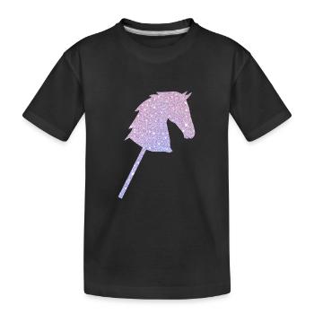 Hobby Horse Girl Hobbyhorsing Steckenpferd Mädchen - Kinder Premium Bio T-Shirt - Schwarz - Vorne