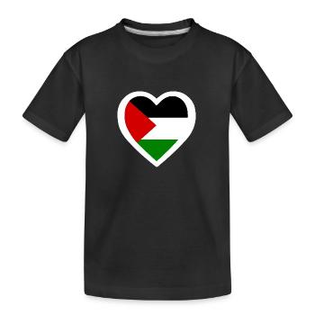 Palestina herz - Kinder Premium Bio T-Shirt - Schwarz - Vorne