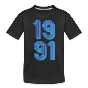 1991 Année de naissance | Couleurs changeantes - T-shirt bio Premium Enfant - noir - Devant