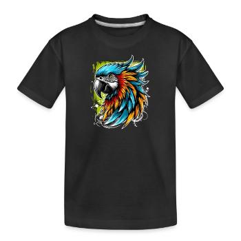 Perroquet street art - T-shirt bio Premium Enfant - noir - Devant