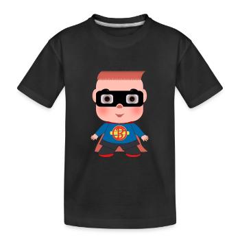 Bébé super-héros avec masque coller garçon - T-shirt bio Premium Enfant - noir - Devant