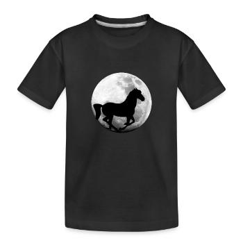Cheval Pleine Lune Chevaux - T-shirt bio Premium Enfant - noir - Devant