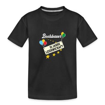 Bootsbauer 10 jähriges Jubiläum Bootsbau 10th Jubi - Kinder Premium Bio T-Shirt - Schwarz - Vorne