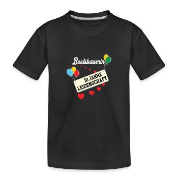 Bootsbauerin 10 jähriges Jubiläum Bootsbau Jubi 10 - Kinder Premium Bio T-Shirt - Schwarz - Vorne