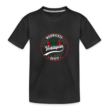 Verkäuferin Weihnachten Verkauf Handel XMAS Outfit - Kinder Premium Bio T-Shirt - Schwarz - Vorne