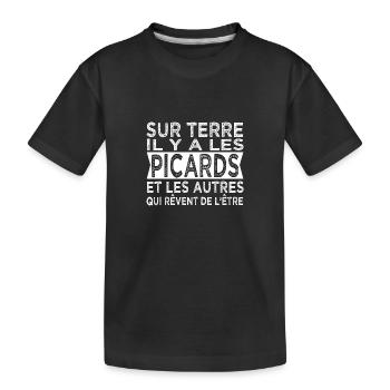 sur terre les Picards les autres Humour Picardie - T-shirt bio Premium Enfant - noir - Devant