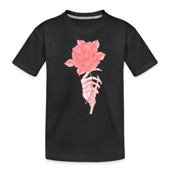 Rose squelette - T-shirt bio Premium Enfant - noir - Devant