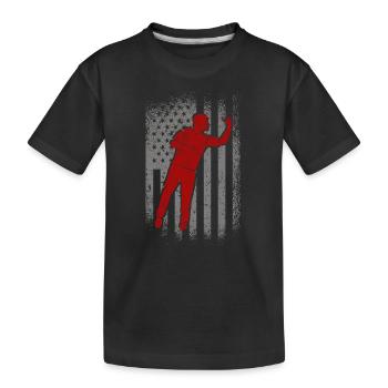 Darts American Flag Retro Darts Player - Kids' Premium Organic T-Shirt - black - Front