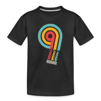 9. Geburtstag Rennwagen 9 Jahre alt Rennauto - Kinder Premium Bio T-Shirt - Schwarz - Vorne