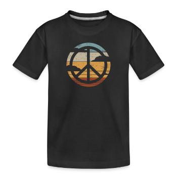 Signe de paix Rétro Design Signe de paix - T-shirt bio Premium Enfant - noir - Devant