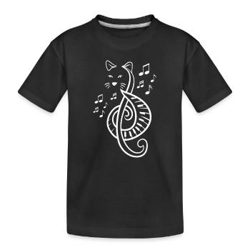 Symbole musical Clef Note Treble Cat Music Lover - T-shirt bio Premium Enfant - noir - Devant
