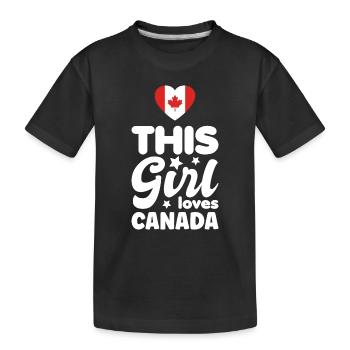 Drapeau du Canada Feuille d’érable Drapeau canadien Canada - T-shirt bio Premium Enfant - noir - Devant