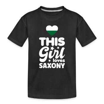 Drapeau de Saxe Drapeau saxon Ossi Holiday SN - T-shirt bio Premium Enfant - noir - Devant