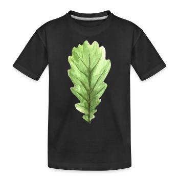 Feuille d'un chêne - T-shirt bio Premium Enfant - noir - Devant