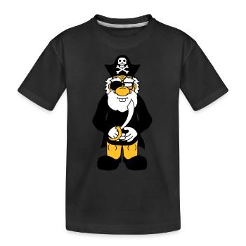 pirat kapitaen matrose seeraeuber saebel meere - Kinder Premium Bio T-Shirt - Schwarz - Vorne