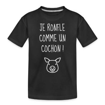 Ronfler / Ronfleur / Ronfleuse / Ronflement - T-shirt bio Premium Enfant - noir - Devant