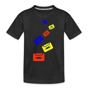 Kassette Symbol - Kinder Premium Bio T-Shirt - Schwarz - Vorne