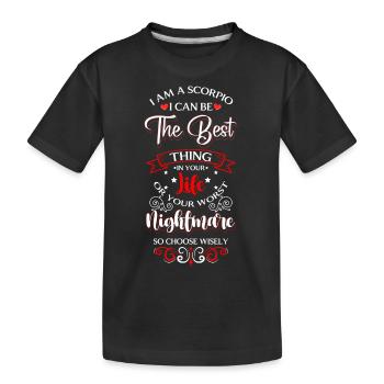 Skorpion Tierkreiszeichen Stachel - Kinder Premium Bio T-Shirt - Schwarz - Vorne